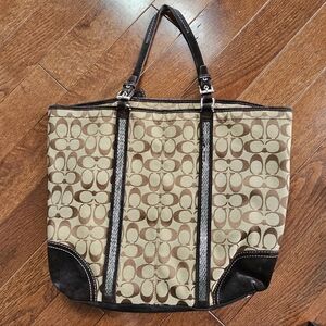 Coach Brown Signature Tote Bag Vintage